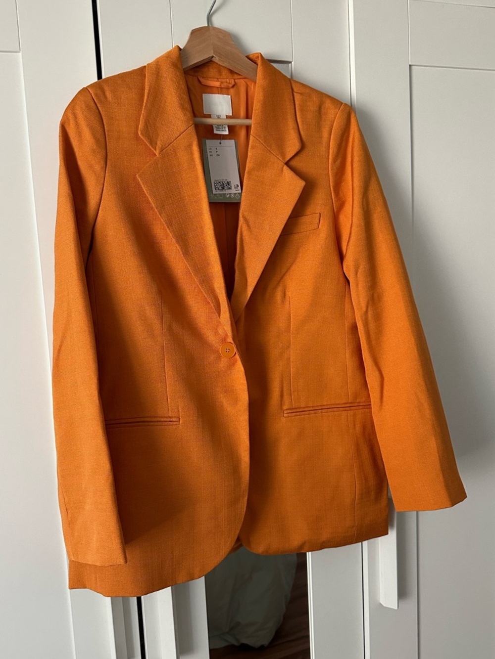 H&M Orange Single-Button Women's Blazer Small